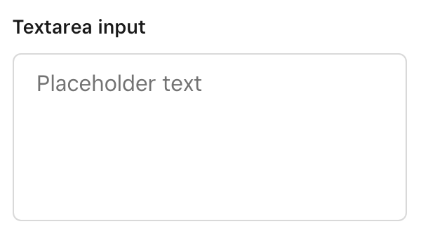 Textarea control with placeholder